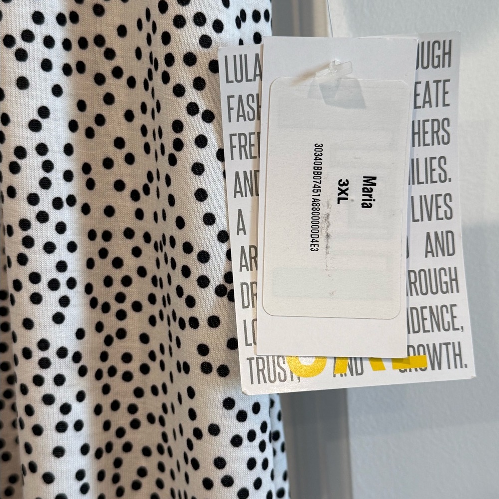 LuLaRoe White Maxi Dress with Black Dots